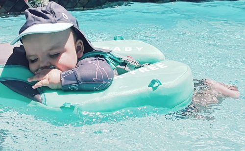 Lebegő úszógyűrű babáknak levehető napellenzővel és biztonsági övvel | Úszóedző babáknak photo review